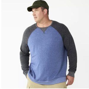 MENS BLUE SONOMA SUPER SOFT DOUBLE KNIT CREW NECK TEE SIZE LT  #537